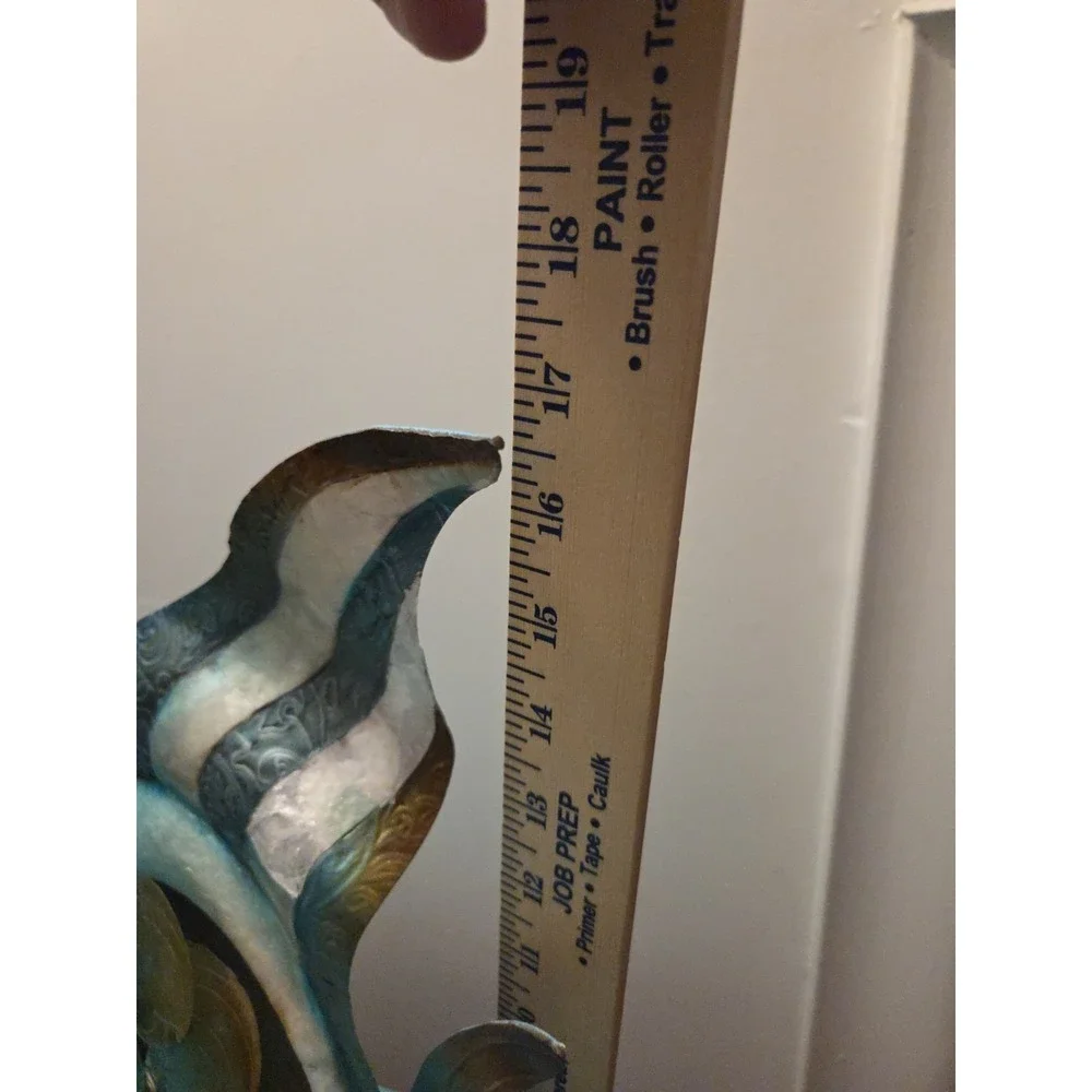 Pier 1 Imports Metal Fish Lamp Capiz Shell‎ Coastal Nautical Accent Light